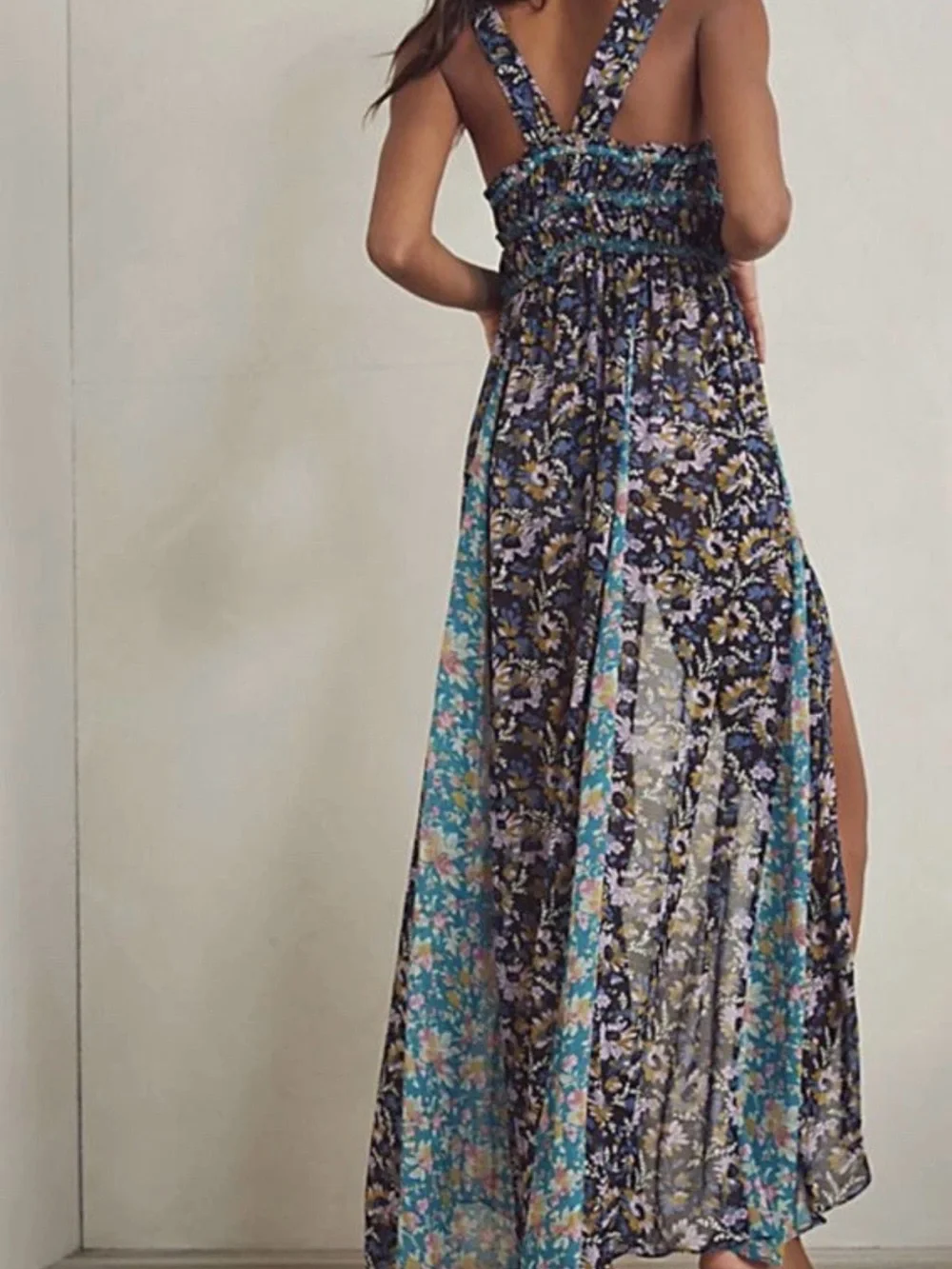 Free people Intimate DanceWithMe Ruched Gathered Front Ties Maxi Dress Women’s S